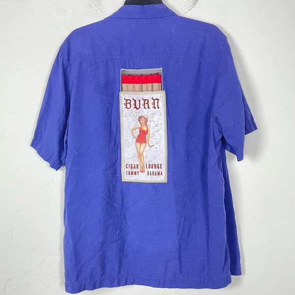 Tommy Bahama Other - Tommy Bahama Shirt Button Down Front Hawaiian Graphic Logo Solid Purple Island